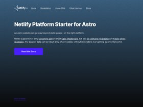 Astro.js on Netlify Platform Starter screenshot