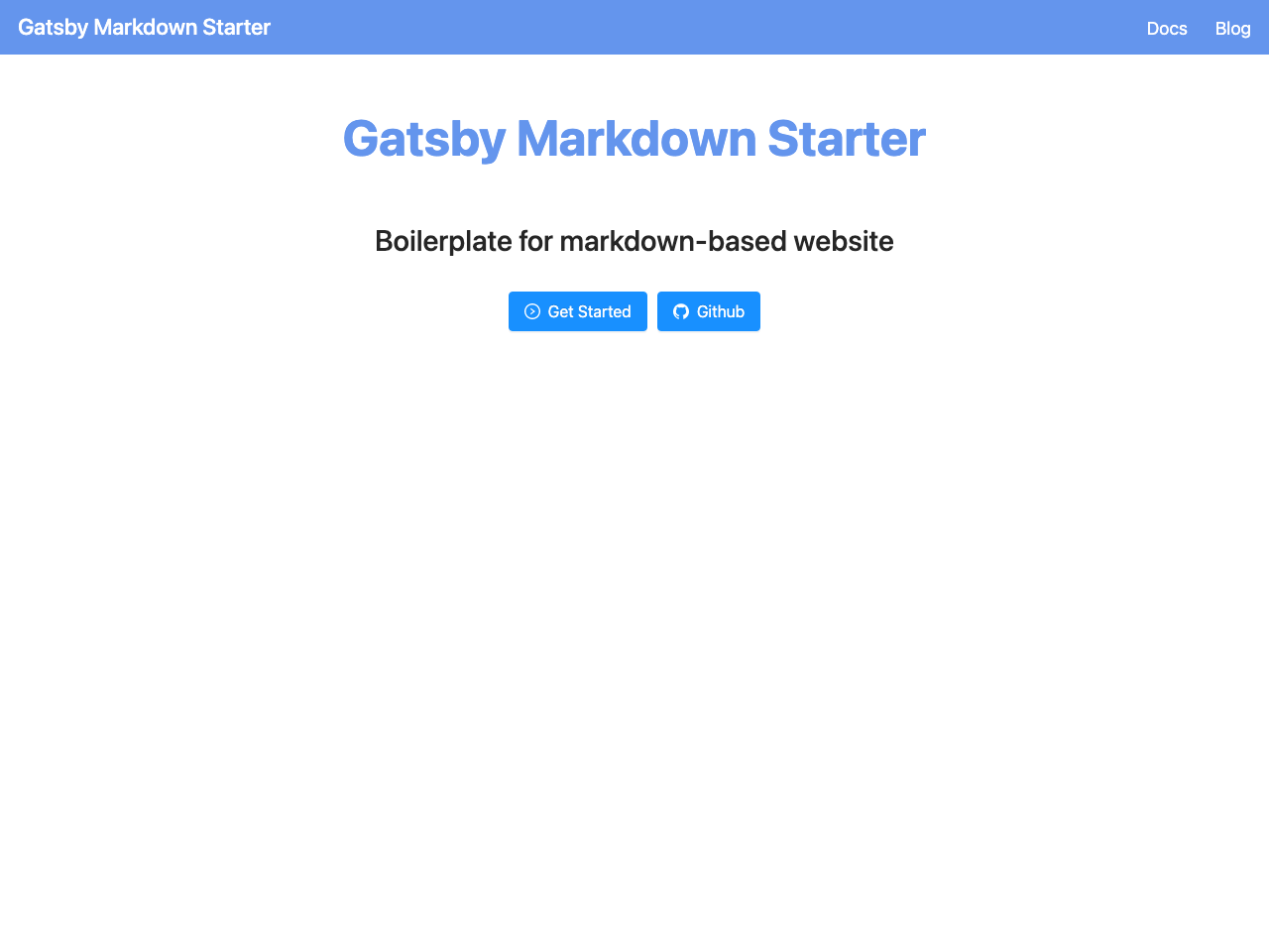 Gatsby Starter Markdown screenshot