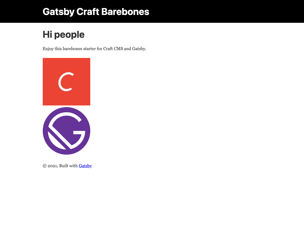 Gatsby Craftcms Barebones screenshot