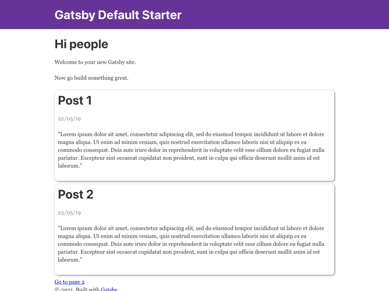 Gatsby Starter Googlesheets screenshot