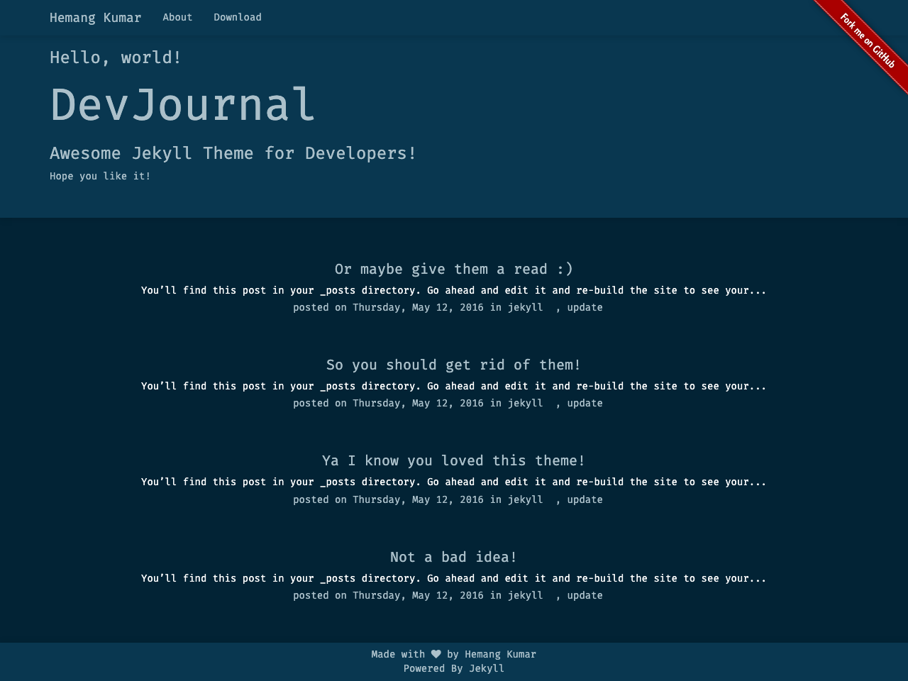 DevJournal screenshot
