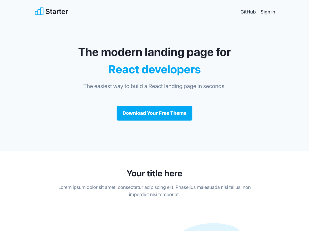 Next JS Landing Page Template with Tailwind CSS Theme Info