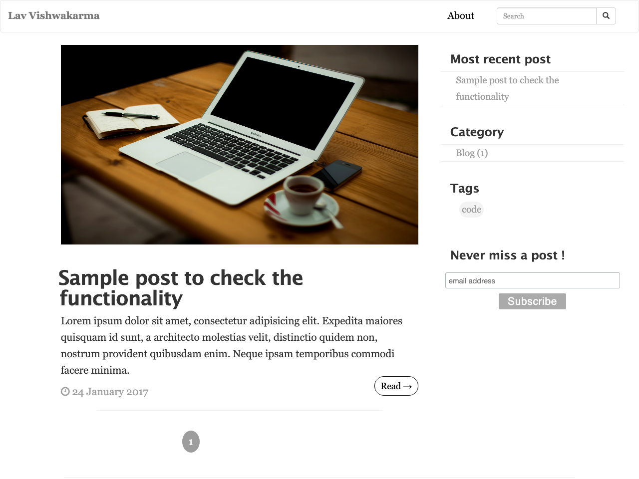Feature Blog screenshot
