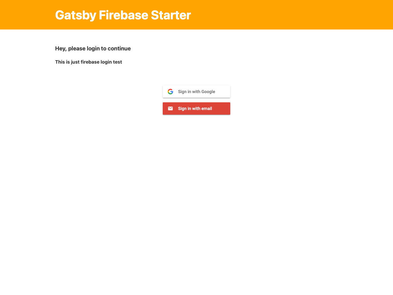Gatsby Redux Firebase screenshot