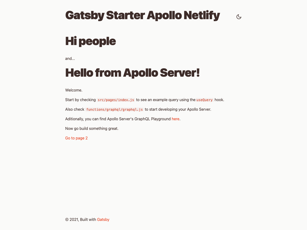 Gatsby Apollo Netlify screenshot