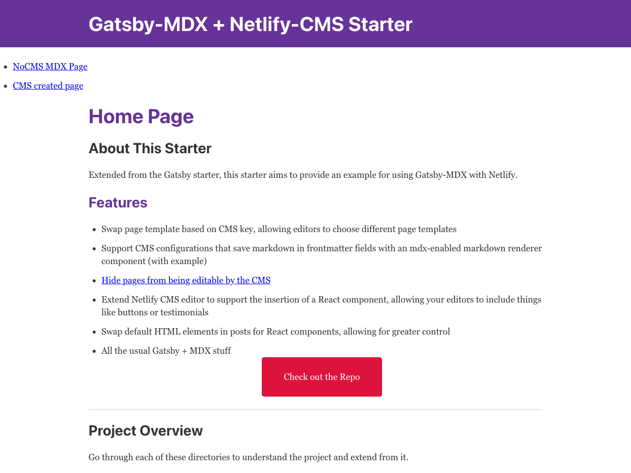 Mdx Netlify CMS screenshot