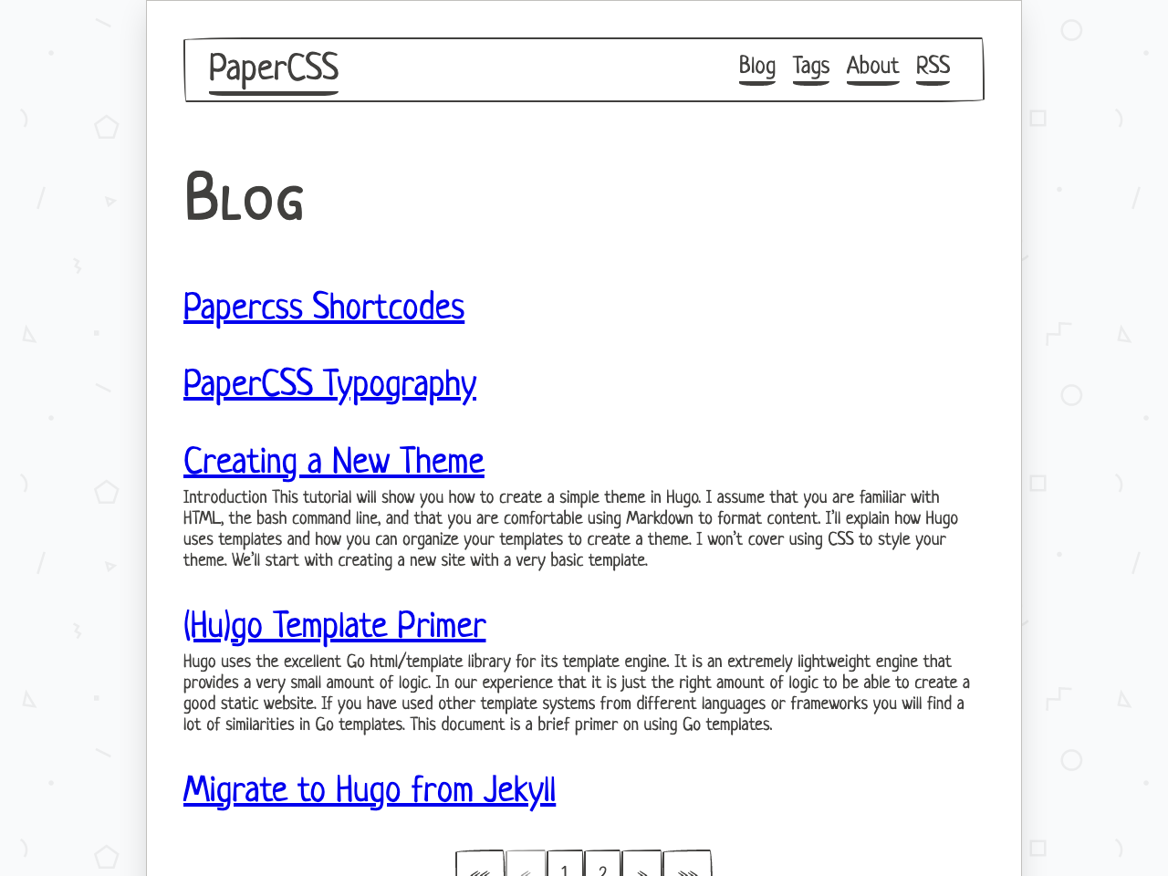 PaperCSS screenshot