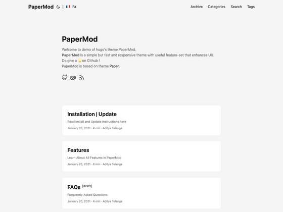 PaperMod screenshot