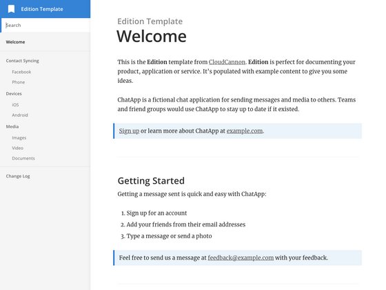 Edition screenshot