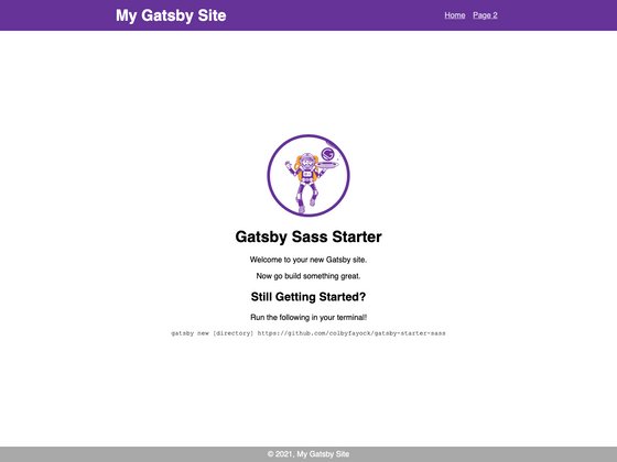Gatsby Starter Sass screenshot
