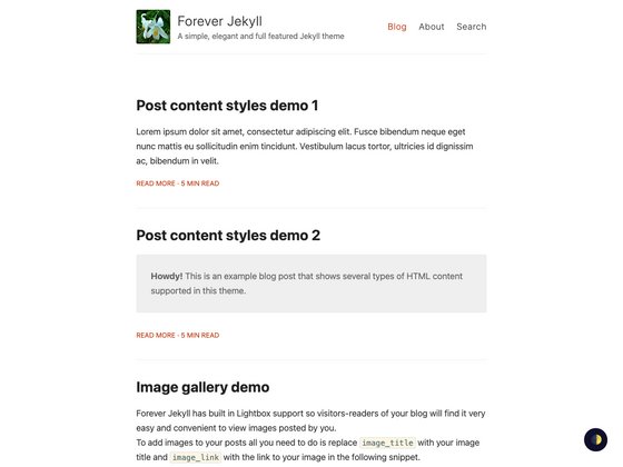 Forever Jekyll screenshot