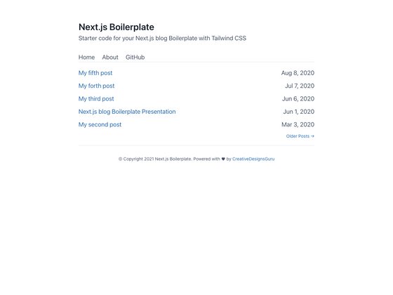 Nextjs Starter Blog screenshot