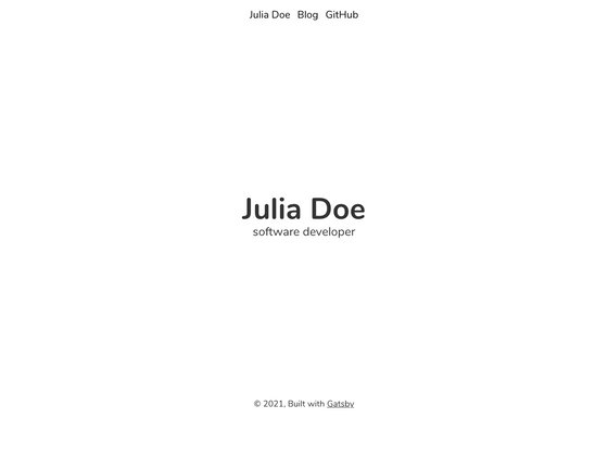 Gatsby Starter Julia screenshot