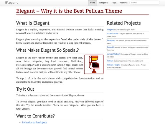 Pelican - Jamstack Themes