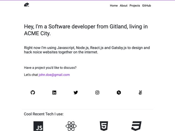 Gatsby Clean Portfolio screenshot