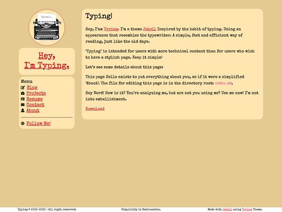 Typing screenshot