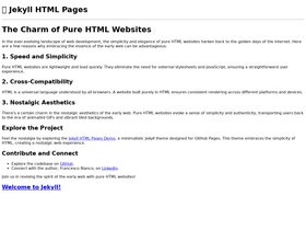 Jekyll HTML Pages screenshot