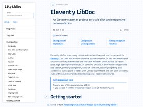 Eleventy LibDoc screenshot