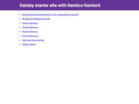 Gatsby Starter Kentico Kontent screenshot