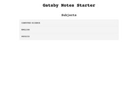 Gatsby Starter Notes screenshot