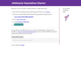 Jamstack Hackathon Starter screenshot
