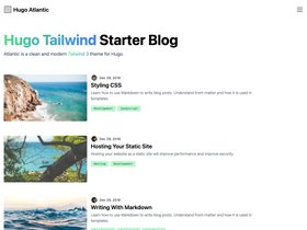 Hugo Atlantic Tailwind Blog screenshot